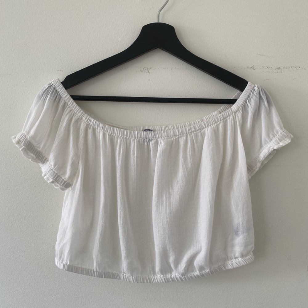 Aerie White Off-Shoulder Blouse